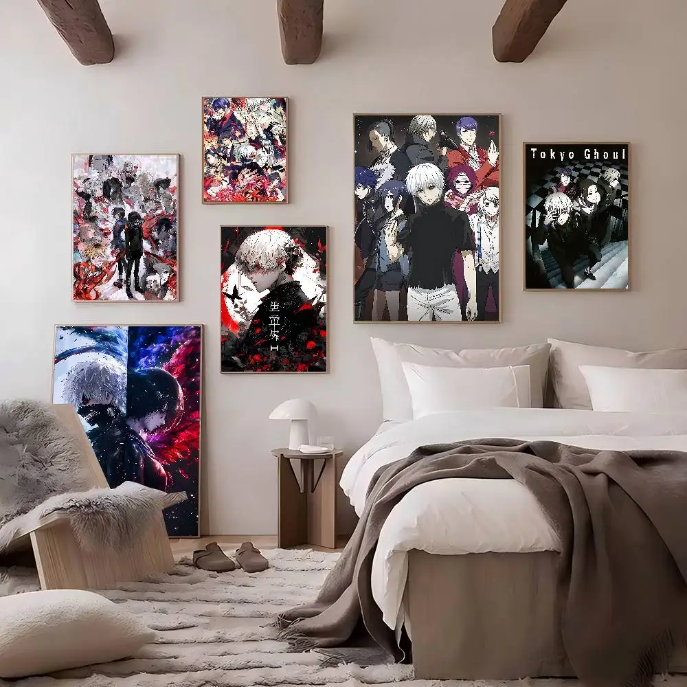 Anime Tokyo Ghoul Vintage Posters Sticky Whitepaper Prints Posters Artwork Posters Wall Stickers