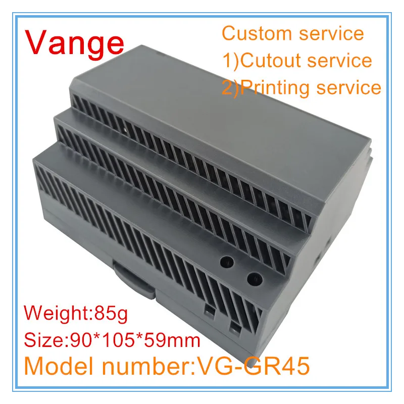 Vange electrical project box 90*105*59mm PC plastic junction box din rail housing view 2
