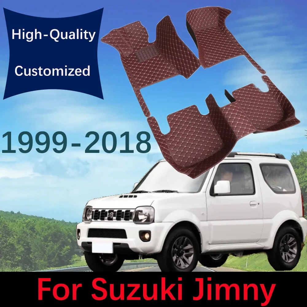 

Custom Leather Car Floor Mats For Suzuki Jimny JB23 JB33 JB43 JB53 1999~2018 Automobile Carpet Rugs Foot Pads Accessories