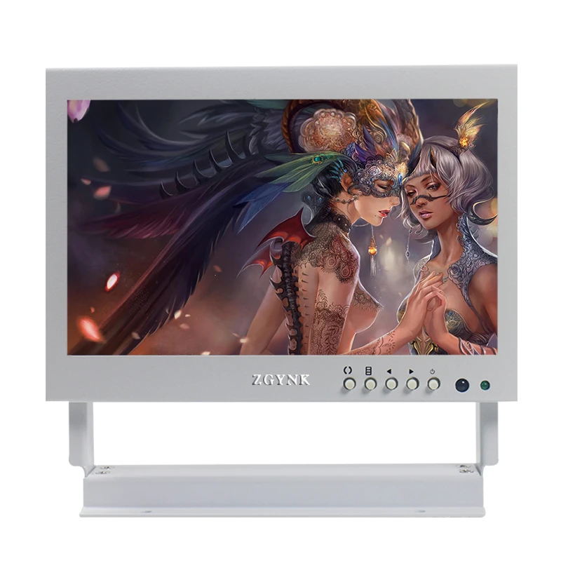 ZGYNK inch Small Touchscreen HDMI Portable Monitor Capacitive 1024x600 IPS White mini Wide Secondary Screen Gaming Monitor