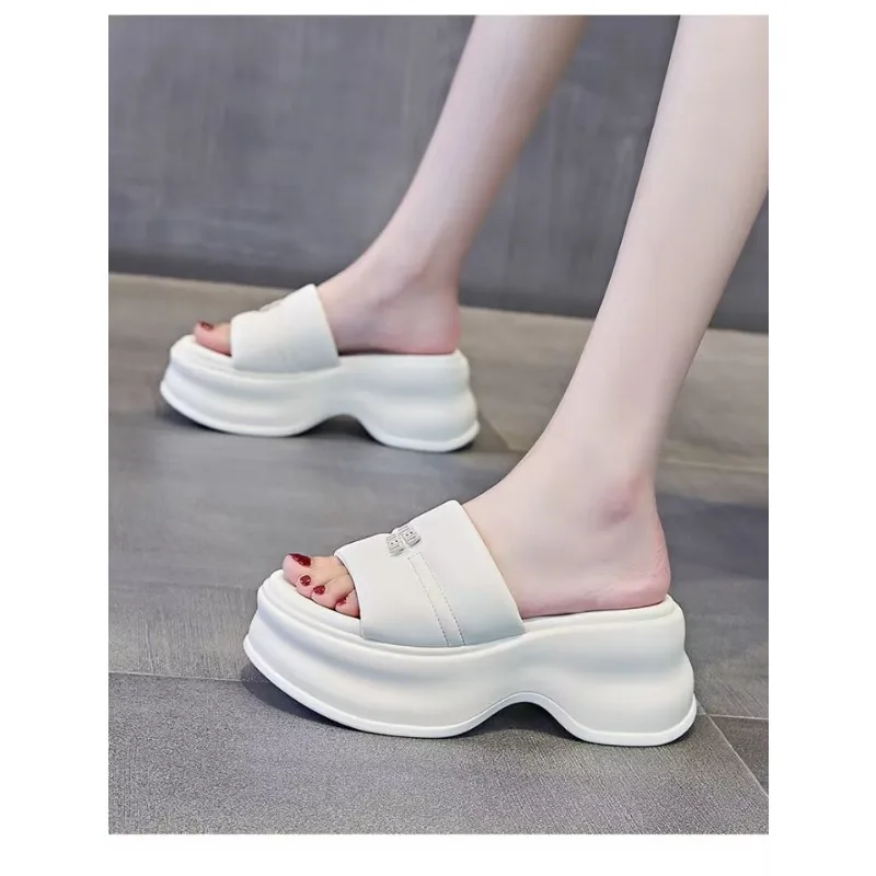 Peep Toe Super High Thick Bottom Leisure Summer Shoes Platform Vacation Slingback sandali da donna