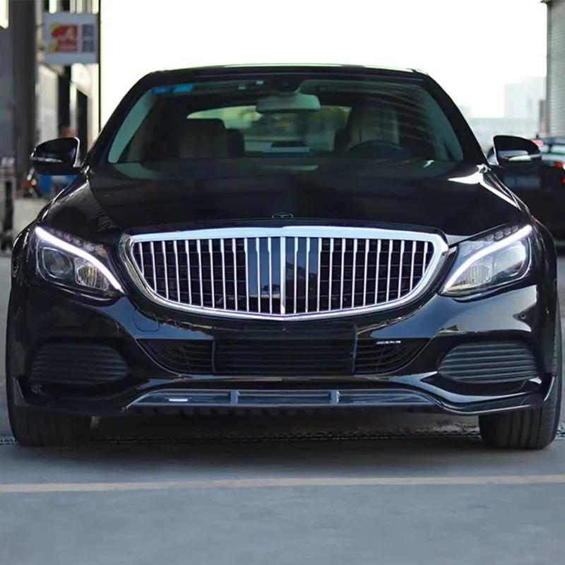 

For 2015-2021 Mercedes C Class W205 Luxury Maybach Style Racing Grille Body Kit ABS Plastic Gloss Black