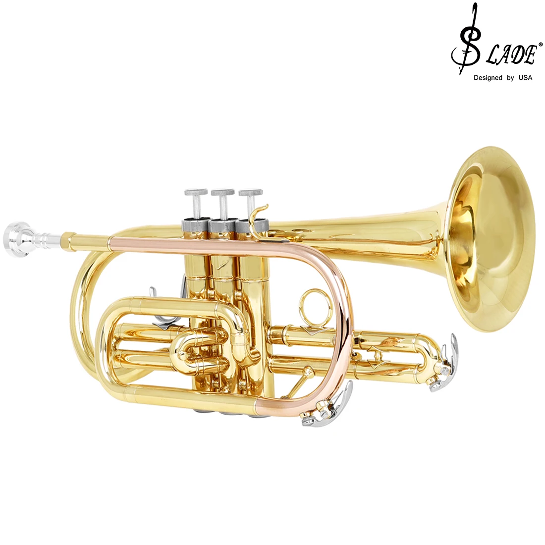 SLADE Bb Cornet Лак Золотой B-Tone Рог Профессиональный латунный инструмент Корнет для студентов/початковщиков Экзамены выступлений