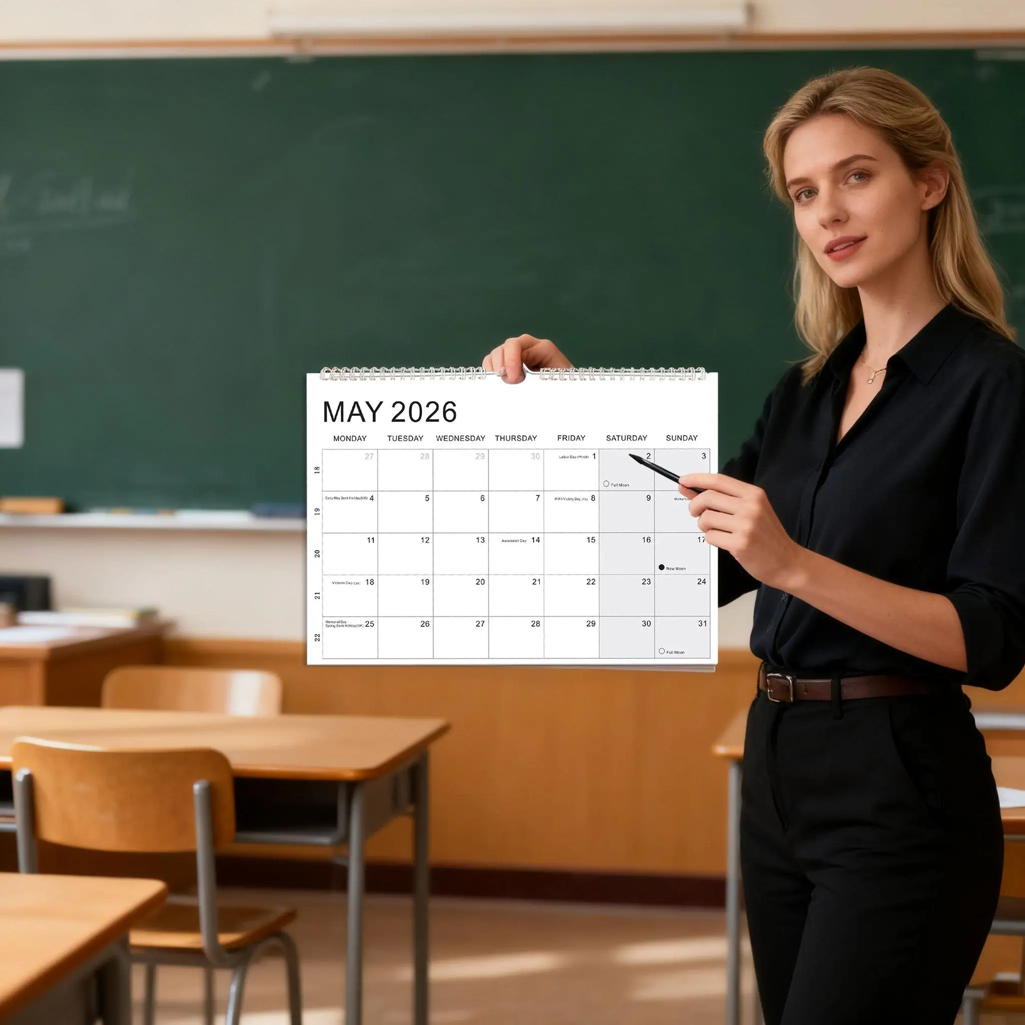 Calendar 2026 Hangable Monthly Planner Organizer Decor 2026 Wall Calendar For Home School Family Classroom Dorm Room