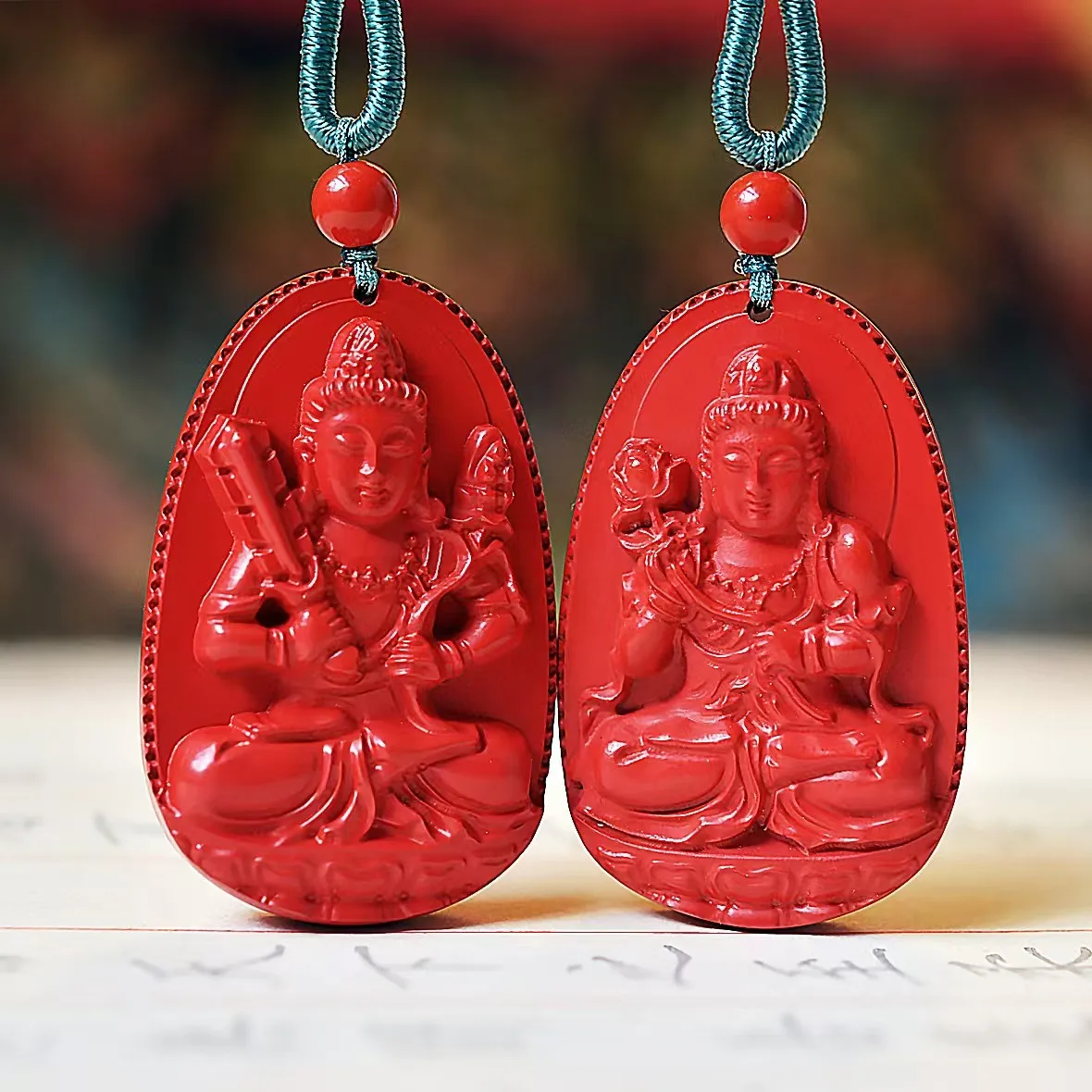 

Eight Guardian Gods Pendant Premium Cinnabar Necklace Chinese Jewelry For Men's and Women's Birthday Gift Amulet Charm