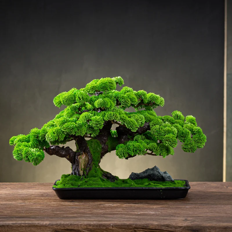 Large beauty Luo Han pine new Chinese entrance club interior decoration landscape fake tree simulation tree pine