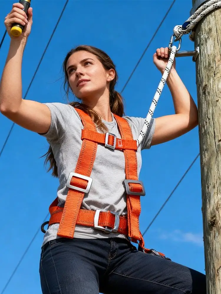 Adjustable Safety Harness Fall Protection, Double-Strap Full Body For Window Cleaning, Warehouse, Construction & Work image 5