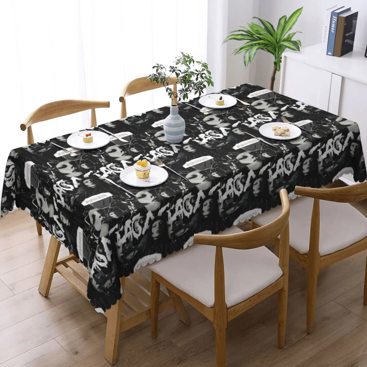 Lady Gaga Mayhem Album Custom Rectangular Tablecloth Waterproof Table Cover for Dining Events Table Cloth