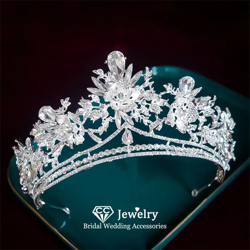 

CC Bridal Crown Women Accessory Wedding Hairwear Engagement Hair Ornaments Shining Crystal Pageant Diadems Headdress Patry Tiara