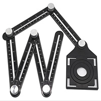 Aluminium Alloy Angle Ruler Finder Measuring Ruler 6-fold Perforated Mold Template Tool Izer Locator Drill Guide Tile Hole