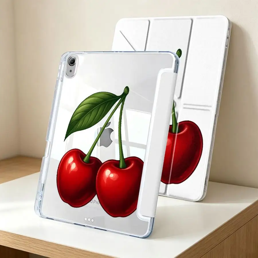 Cherry Bow Tablet Case For Samsung Galaxy Tab S9 Plus A9 Plus S7 FE A8 S8 S10 Lite A11 With Pen Slot Cover