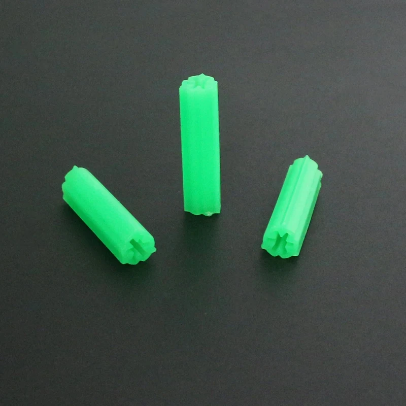 100/500PCS Plastic Expansion Pipe Green M6 M8 DryWall Plug Column Screw Anchor Expand Nails Self Drilling Home Pierced