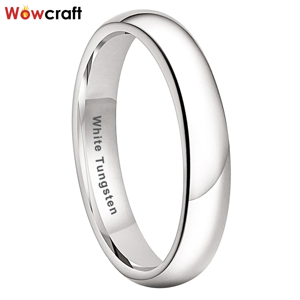 Alliances Blanches en Tungstène pour Homme et Femme, Bague de Fiançailles, Polie, Brillante, Confortable, à la Mode, Livraison Directe, Six