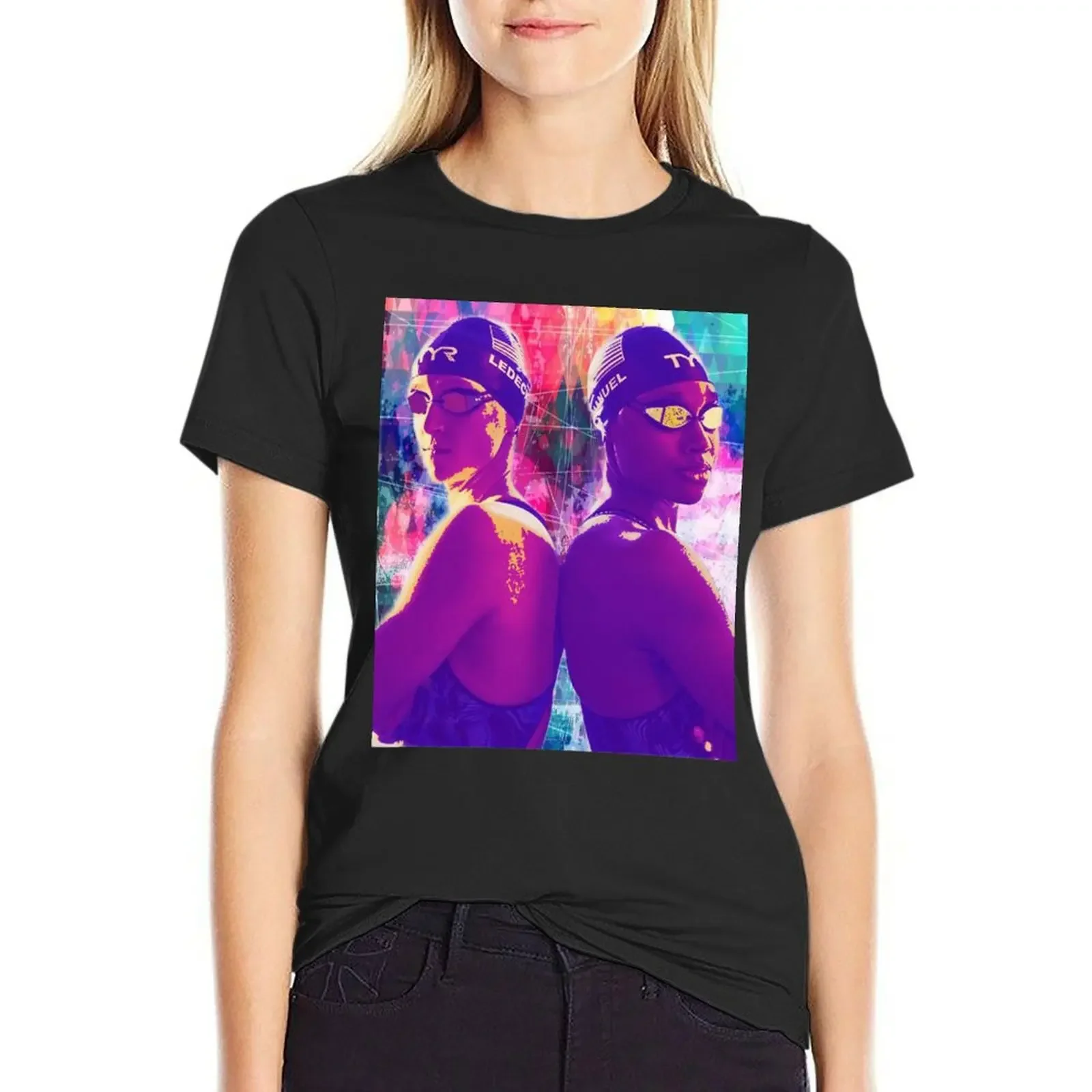 

Katie Ledecky, Simone Manuel T-Shirt animal print shirt for girls graphics quick-drying customs t shirts for Women graphic
