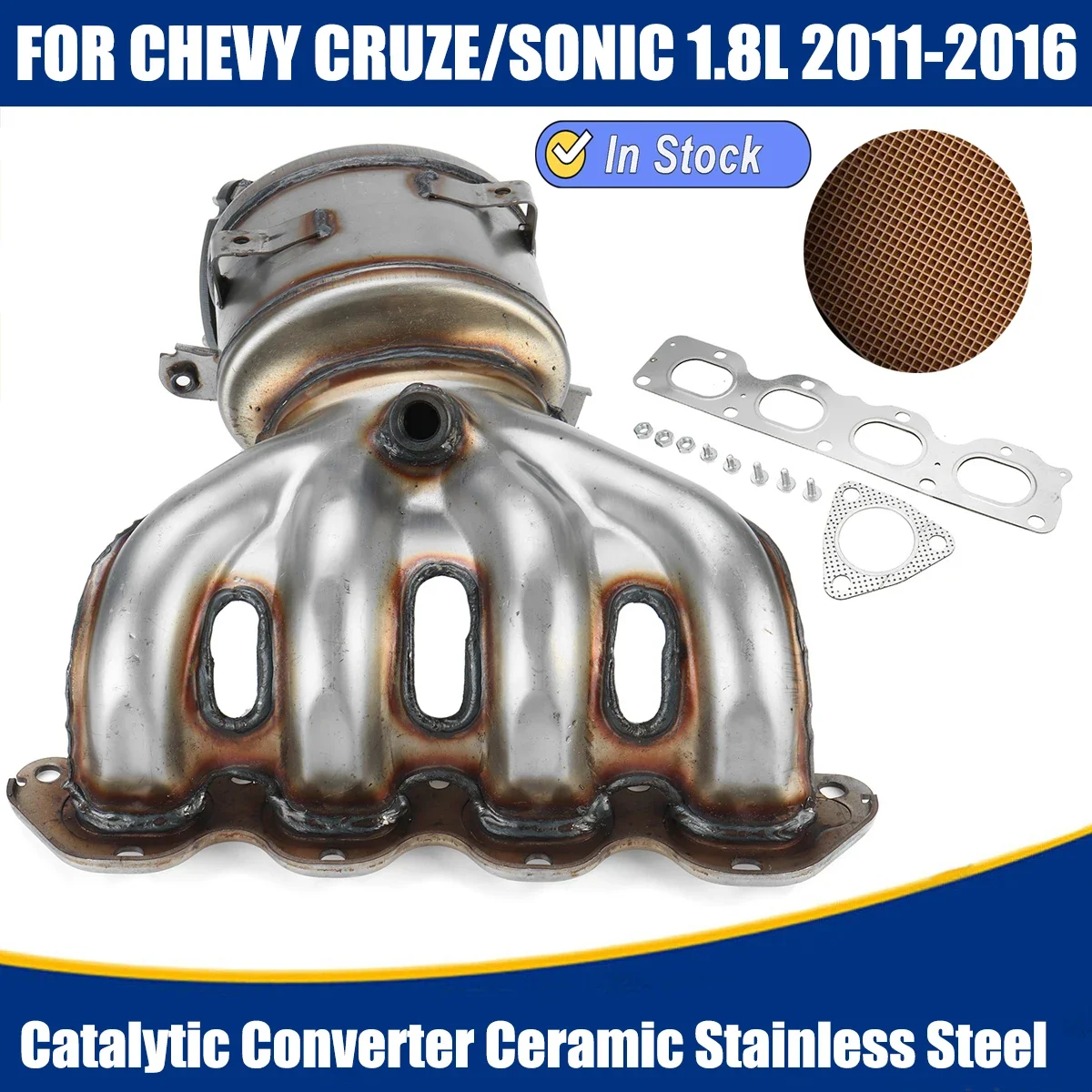 Catalytic Converter Ceramic Stainless Steel For Chevy Cruze/Sonic 1.8L 2011 2012 2013 2014 2015 2016