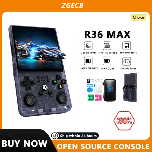 Consola de videojuegos portátil Retro R36MAX de código abierto, Chip RK3326 64/128G, reproductor de juegos de bolsillo portátil, pantalla HD de 4 pulgadas, R36 PRO R36S