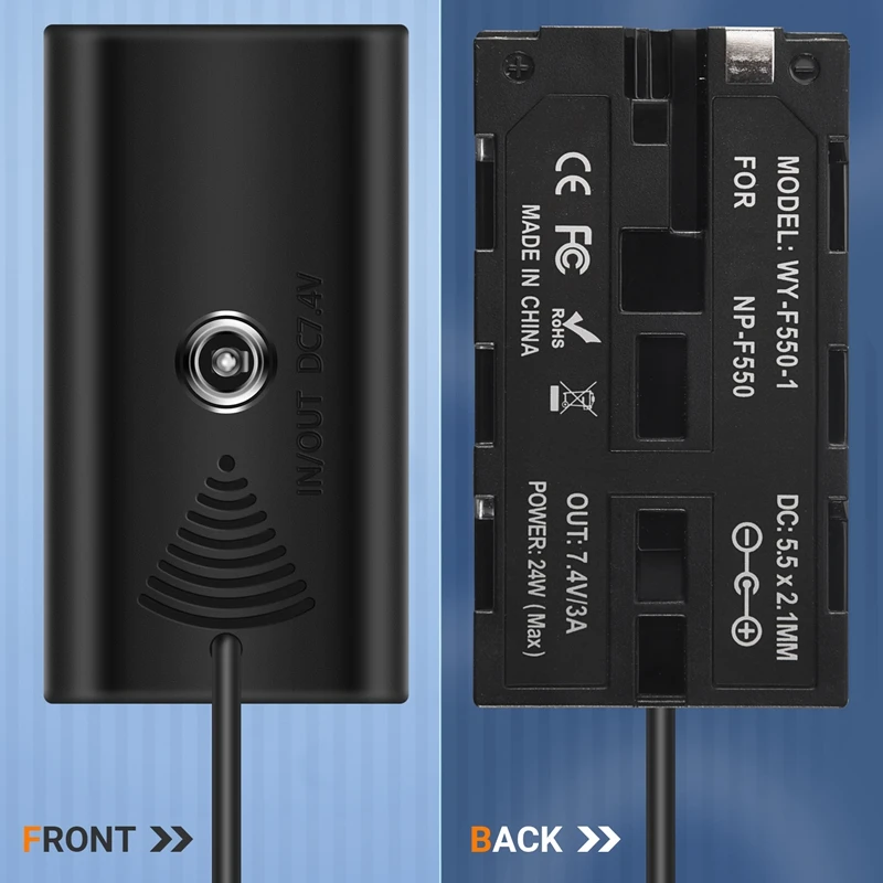 Power Adapter Cable For D-Tap Connector To NP-F Dummy Battery For Sony NP F550 F570 NP F970