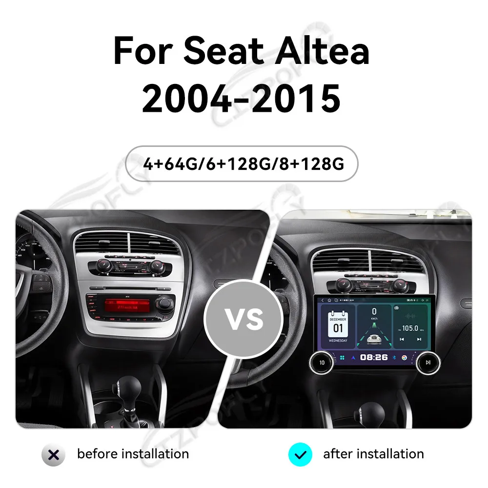 11.5 Inch Car Stereo for Seat Altea 2004–2015, Wireless Carplay & Android Auto GPS Navigation Touchscreen Radio