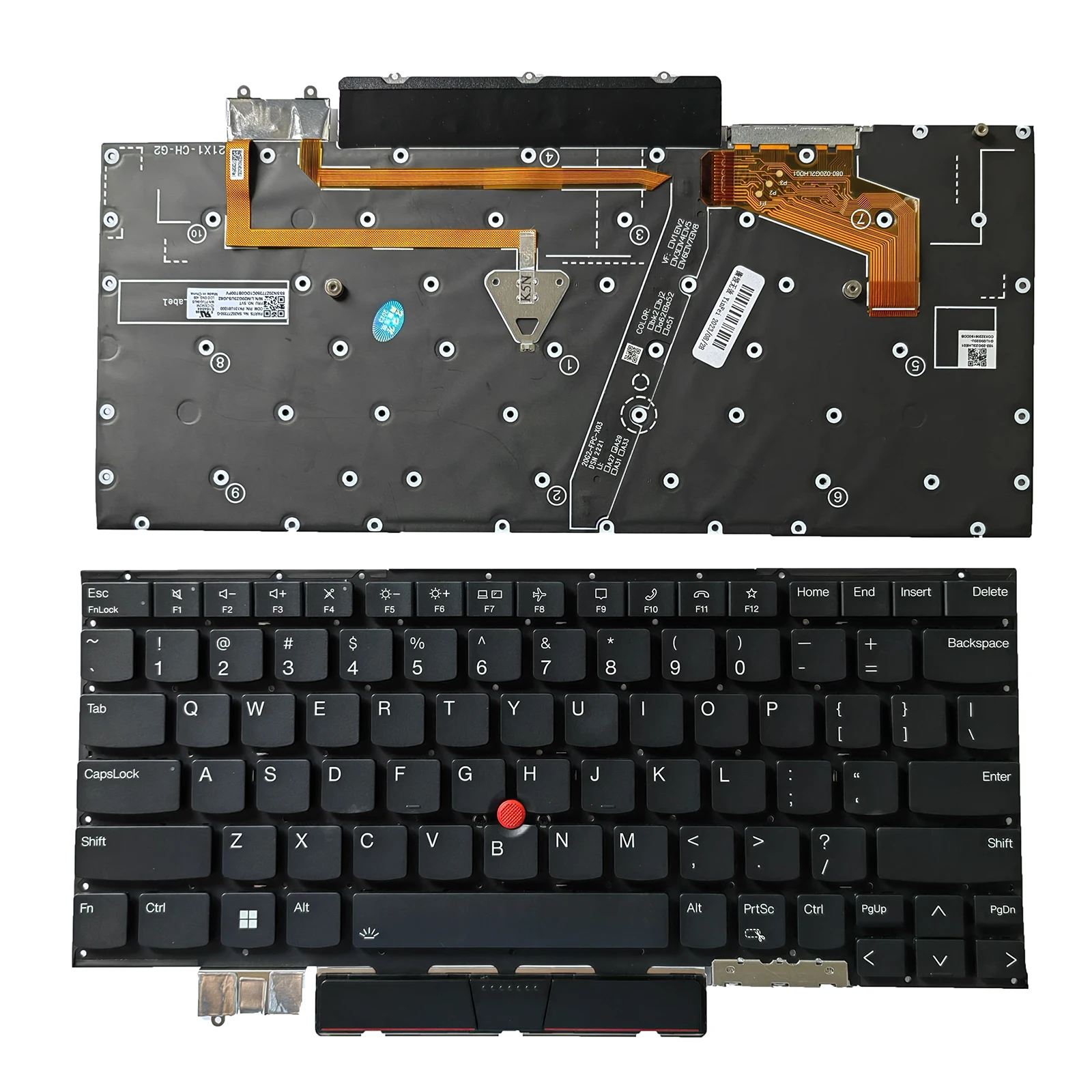 

Laptop Replacement US Layout Keyboard For Lenovo ThinkPad X1 Carbon 9th Gen 9 2021 X1C SN20Z77386