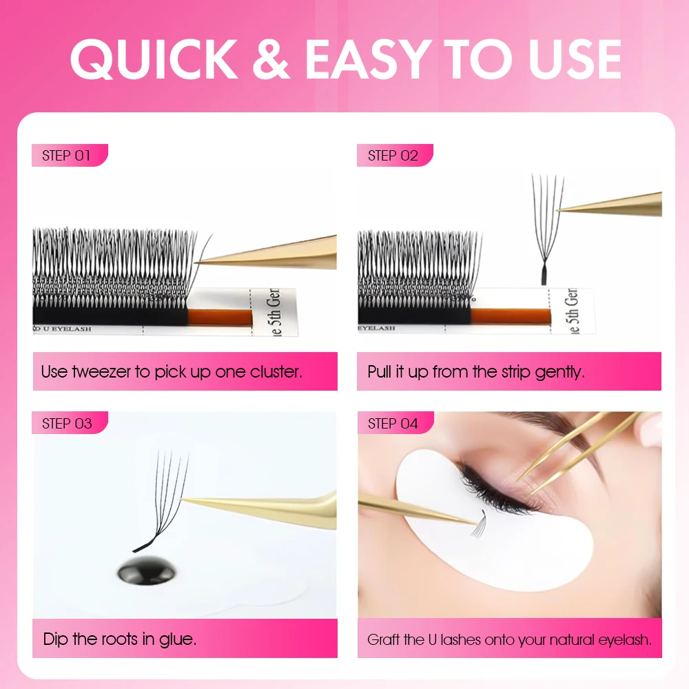 MASSCAKU 3D 4D 5D L/LU/M U-شكل رمش ملحقات اليدوية مجموعات كثيفة كاملة منتجات ماكياج رموش فردية طبيعية #6