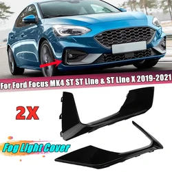 1Pair ABS Car Front Fog Light Grill Fog Lamp Cover Moulding Trim For Ford Focus MK4 ST ST Line & ST Line X 2019 2020 2021