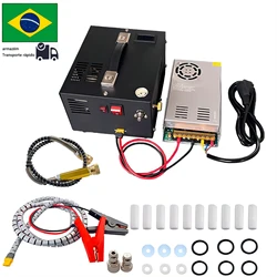 NUOGE-bomba de compresor de aire PCP portátil, 4500PSI, 30Mbar, 12VDC/110V/220V, potencia de aceite/agua, botella de buceo de alta presión, Rifle de aire