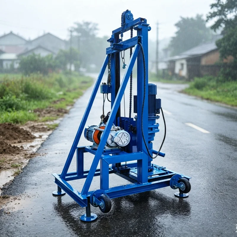Customized Small Wheeled Hydraulic Winch Water Well Drilling Rig for Rural Household Drinking Water Shallow Well Drilling