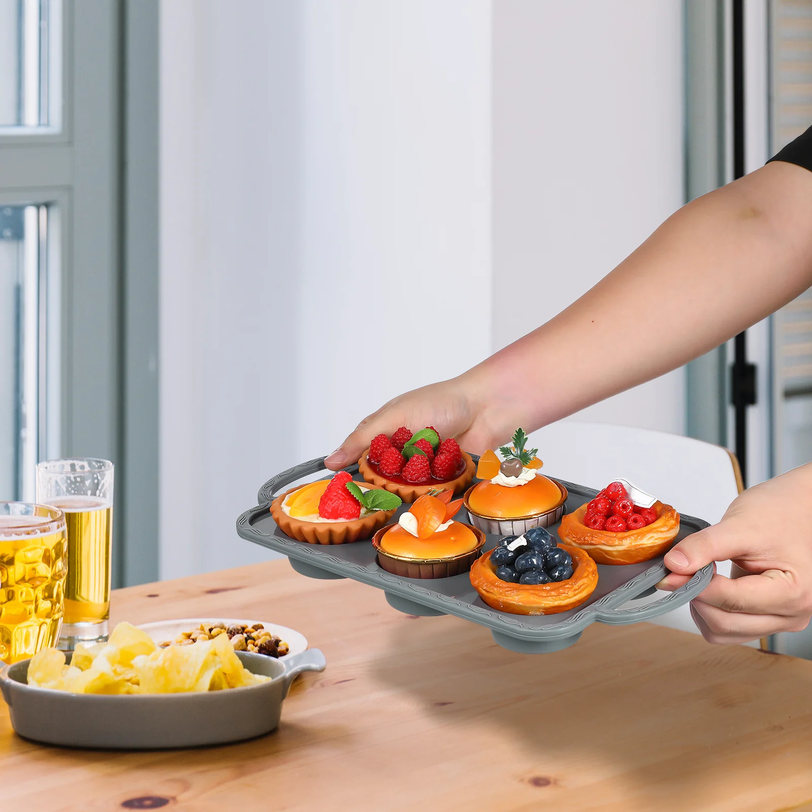 

Silicone Baking Mold Non-Stick Flexible Heat-Resistant Cake Pan for Muffins Cupcakes Puddings Easy Release Bakeware Supplies