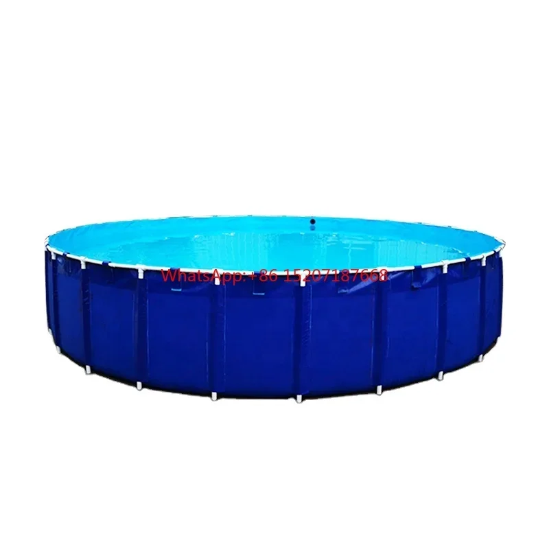 PVC  Biofloc Fish  Farming Tank Pvc Tarpaulin Pond Liner Round Shape Commercial koi Fish Ponds