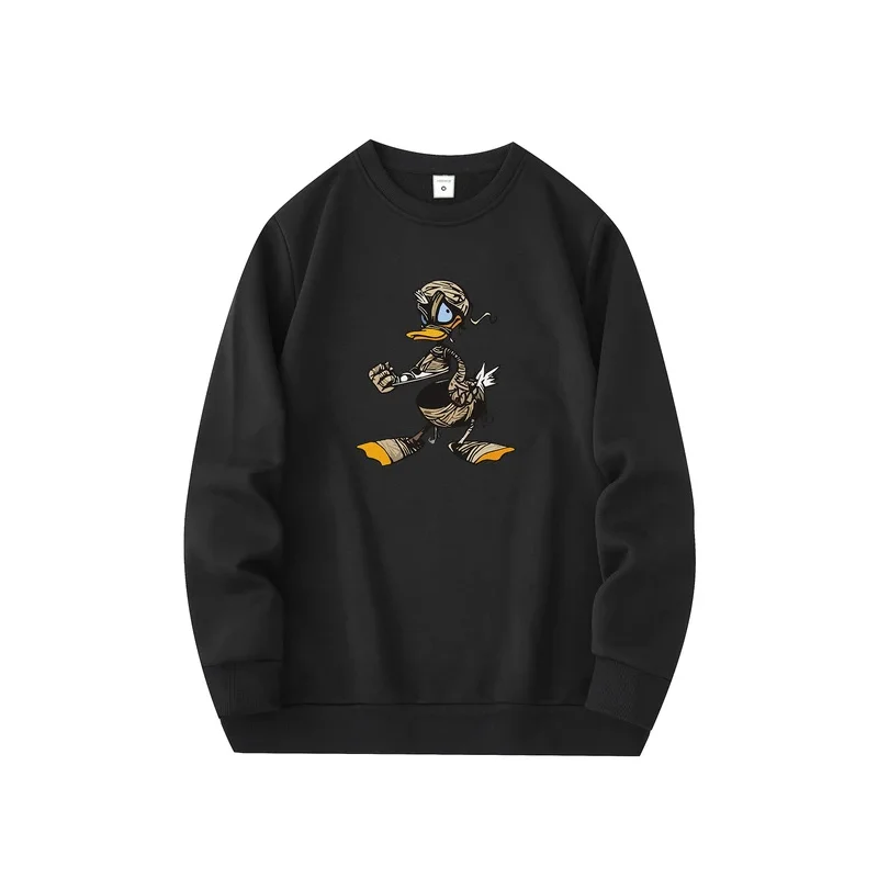 Men's new fashionable round neck sweater, casual and daily comfortable round neck sweatshirt, Zombie Duck Print, men's jacket