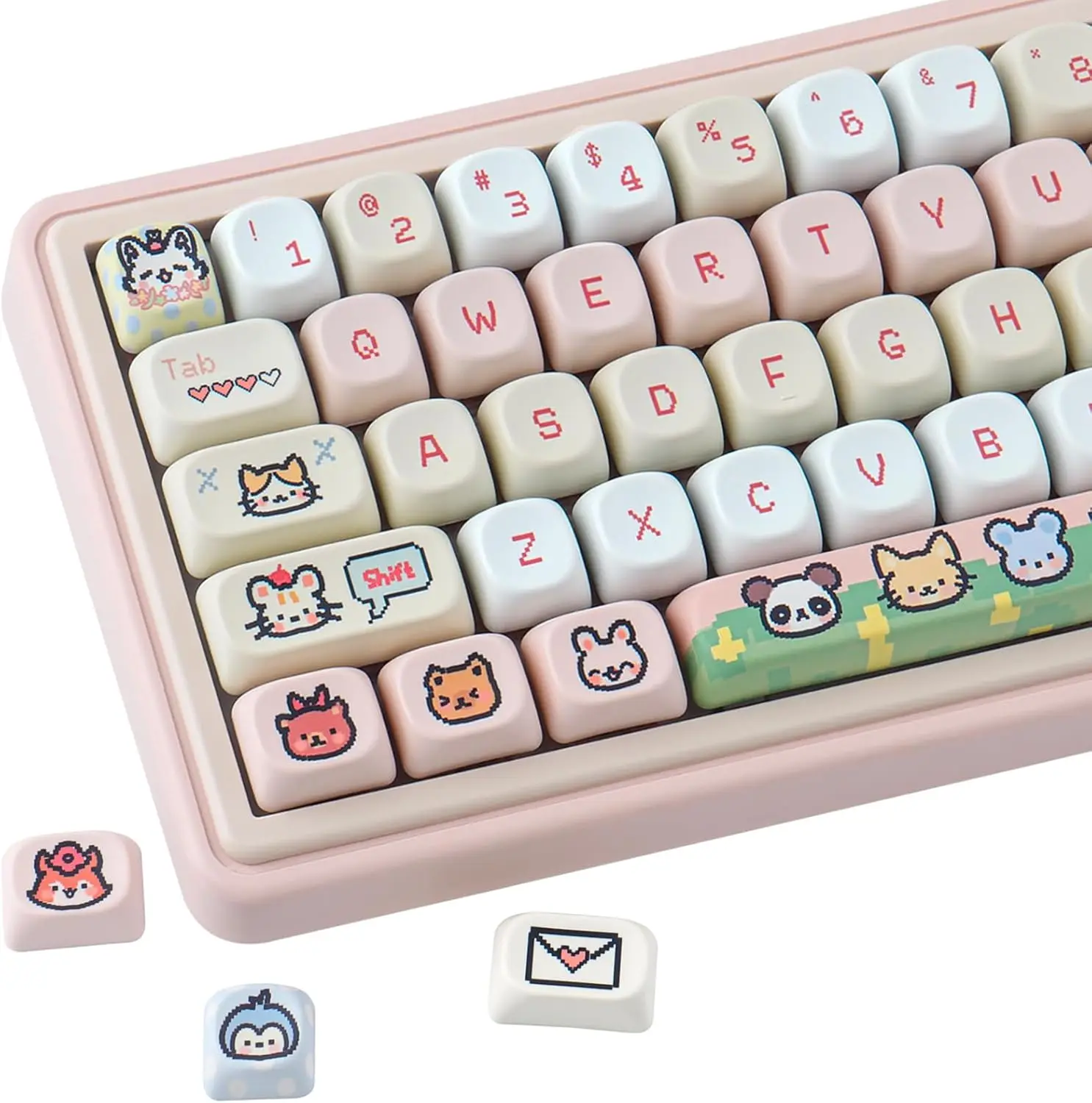 

114 Keys MOA Profile Keycaps Pixel Paradise PBT Keycap Dye-Sublimation Custom Key caps Keyboard Keycaps 60 65 75 100 Percent fo