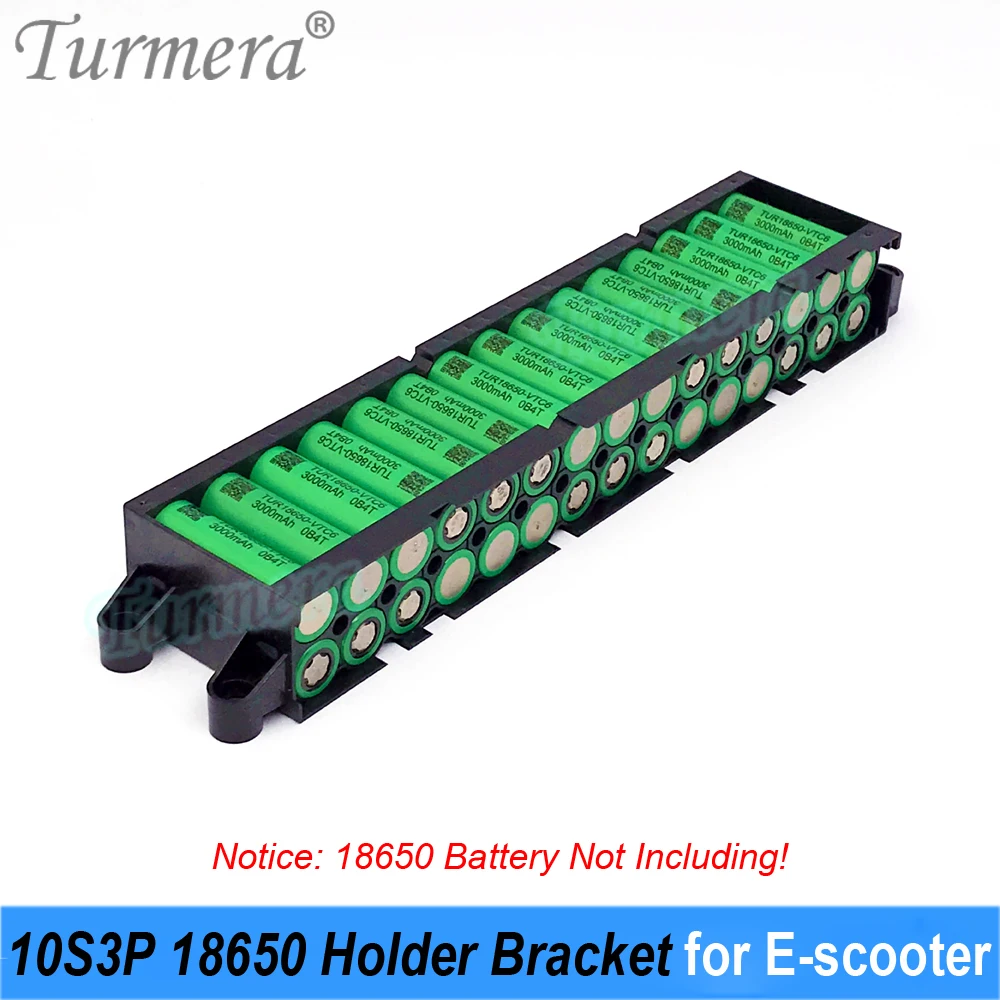 Turmera-Soporte de batería para bicicleta eléctrica 10S3P 18650, 36V, 42V, con soldadura de níquel, 10S, 15A, BMS, para e-scooter