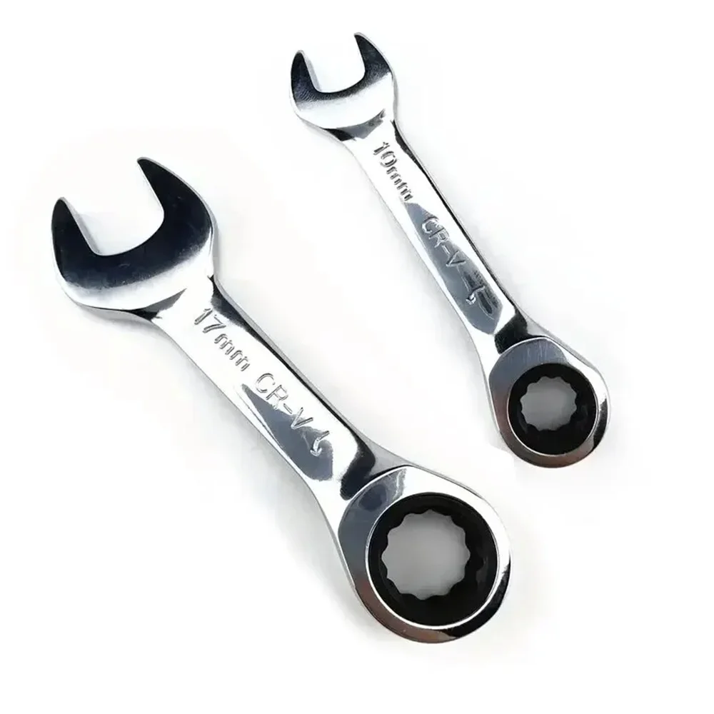 1pcs Short Handle Quick Ratchet Wrench Dual-Purpose Opening Tool Two-way Labor-Saving Car Repair