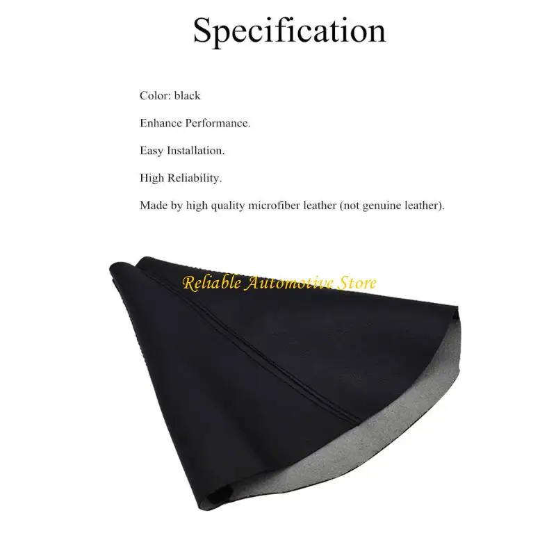 M68B Black Leather-Look Boot Cover with Visible Sewn Detail Lines for GMT355 Platform