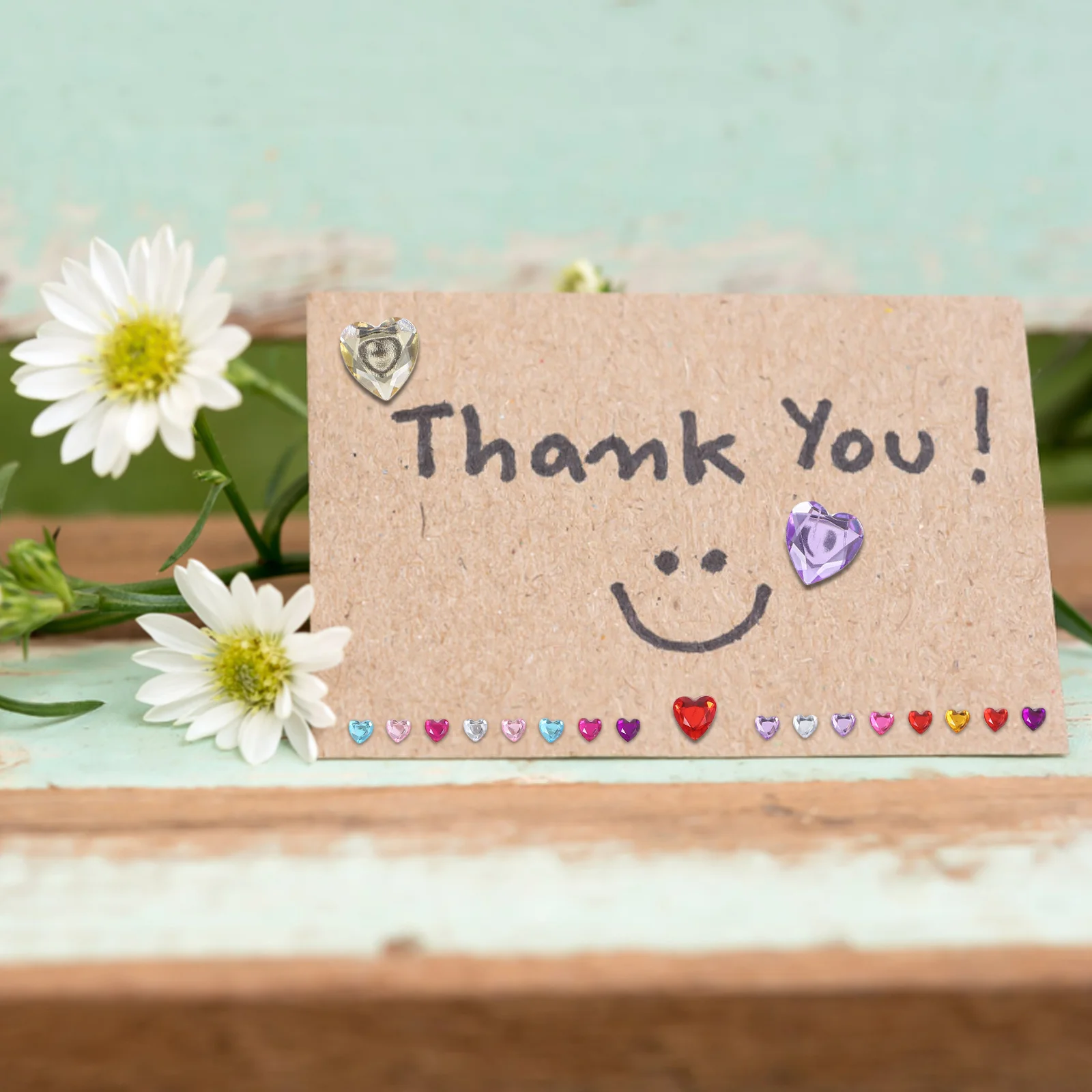 

12Pcs Heart Rhinestone Stickers Acrylic Waterproof Gems Self Adhesive Nail Jewelry Craft Decoration for Phones Laptops