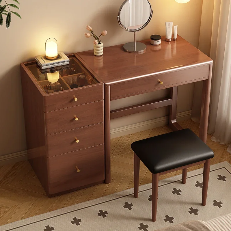 

Nordic small apartment solid wood dressing table storage chest of drawers integrated bedroom
