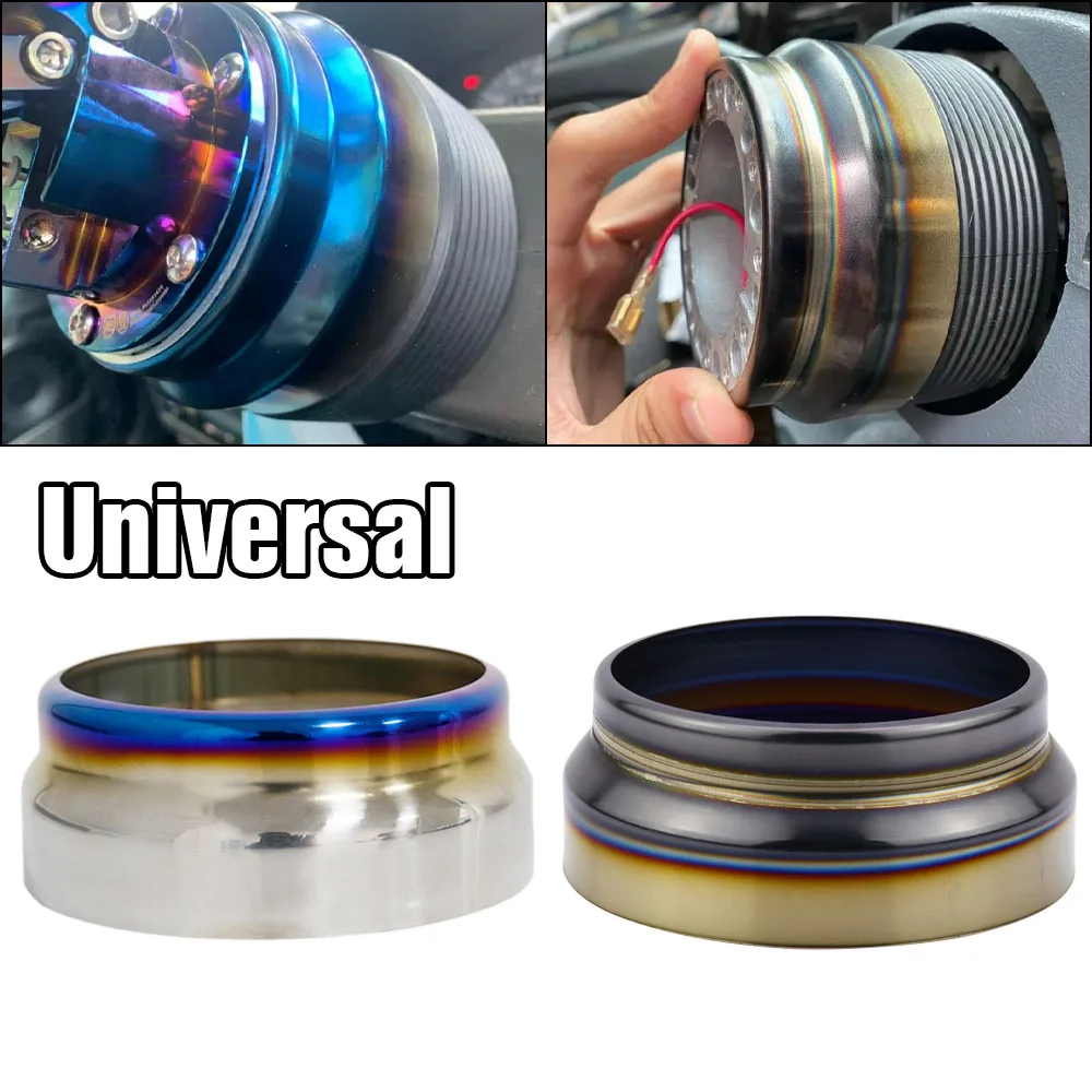 Universal Car Burnt Titanium Racing Steering Wheel Quick Release Hub Adapter Cap Boss Kit Cover