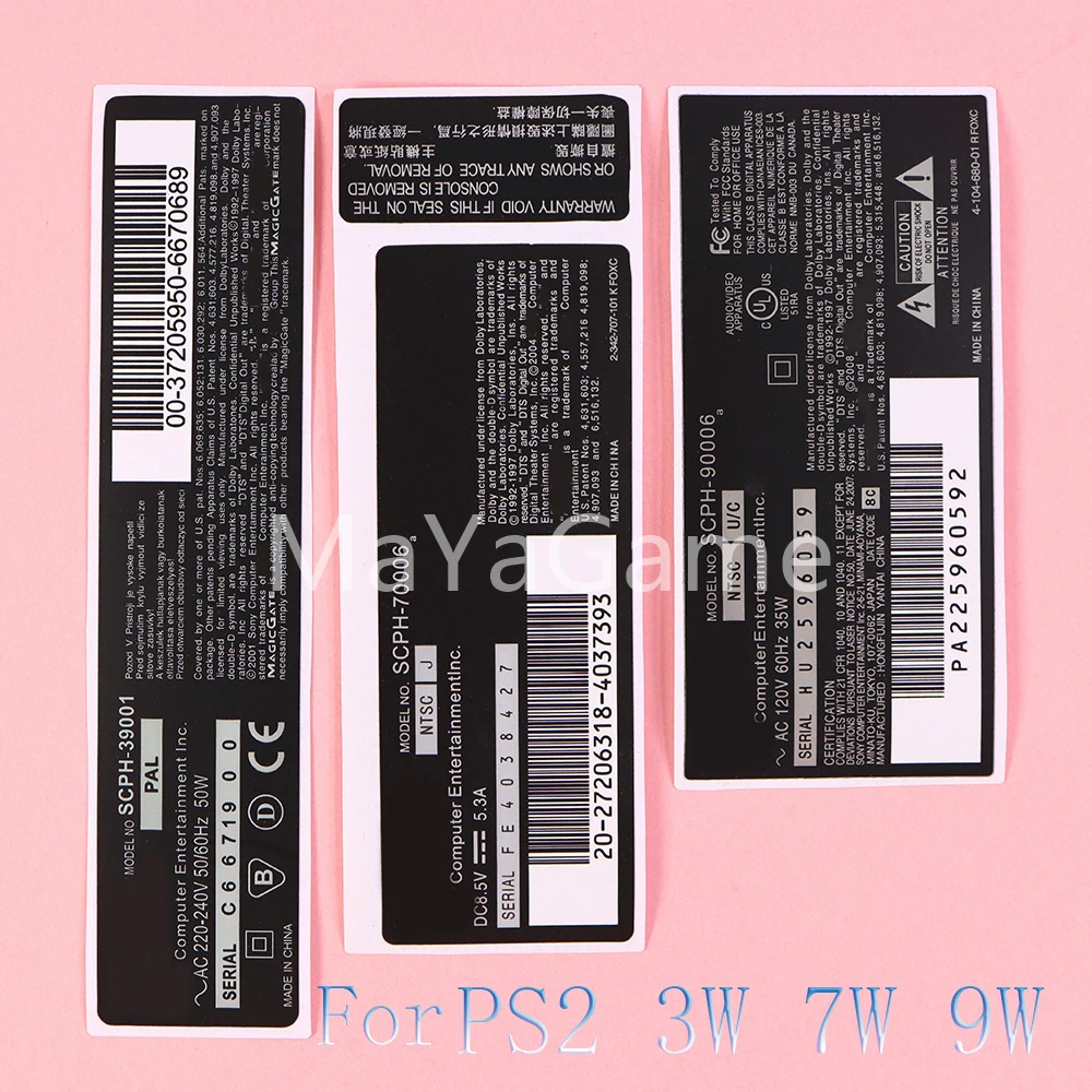 50 Stück Aufkleber Label Skin Cover Aufkleber Wrap für Playstation 2 PS2 Konsole 3W 7W 9W