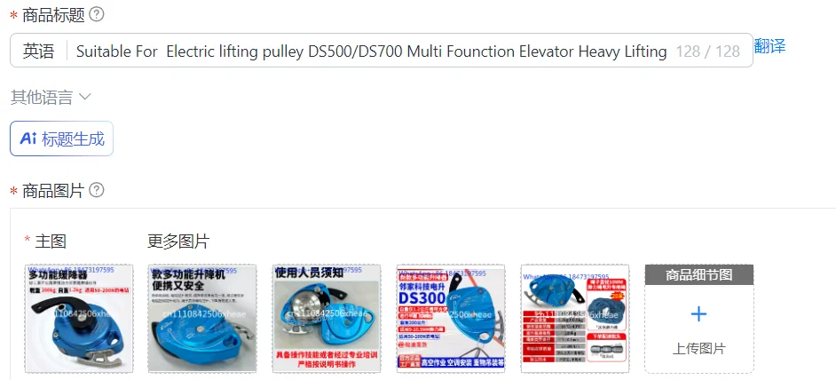 Suitable For  Electric lifting pulley DS500/DS700 Multi Founction Elevator Heavy Lifting Hoisting Anti Fall Raising Descent Devi