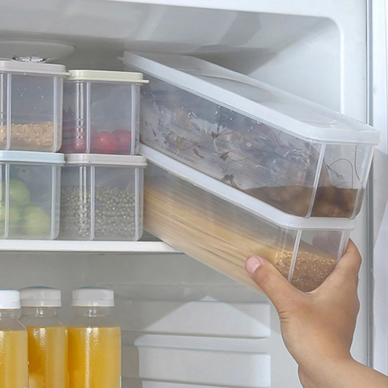 Crisper Box Parsnip Plastic Food Box With Lid Refrigerator Crisp Seal Kitchen Fresh Fruit Fridge Organizer Household Goods