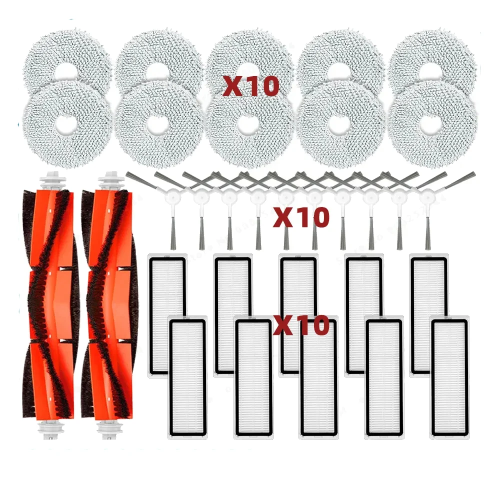 Kompatybilny z Xiaomi Robot Vacuum S10+ / S10 Plus B105 Części zamienne Akcesoria Główna szczotka boczna Filtr Hepa Ściereczka do mopa