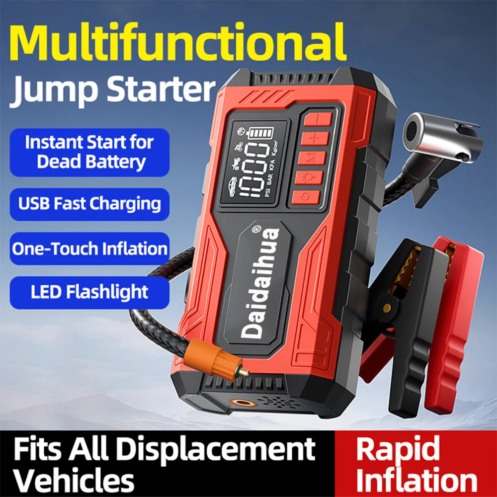 Professional Car Battery Starter Power Bank 4000A Jump Starter Portable 12V Car Battery Booster with 150PSI Air Pump