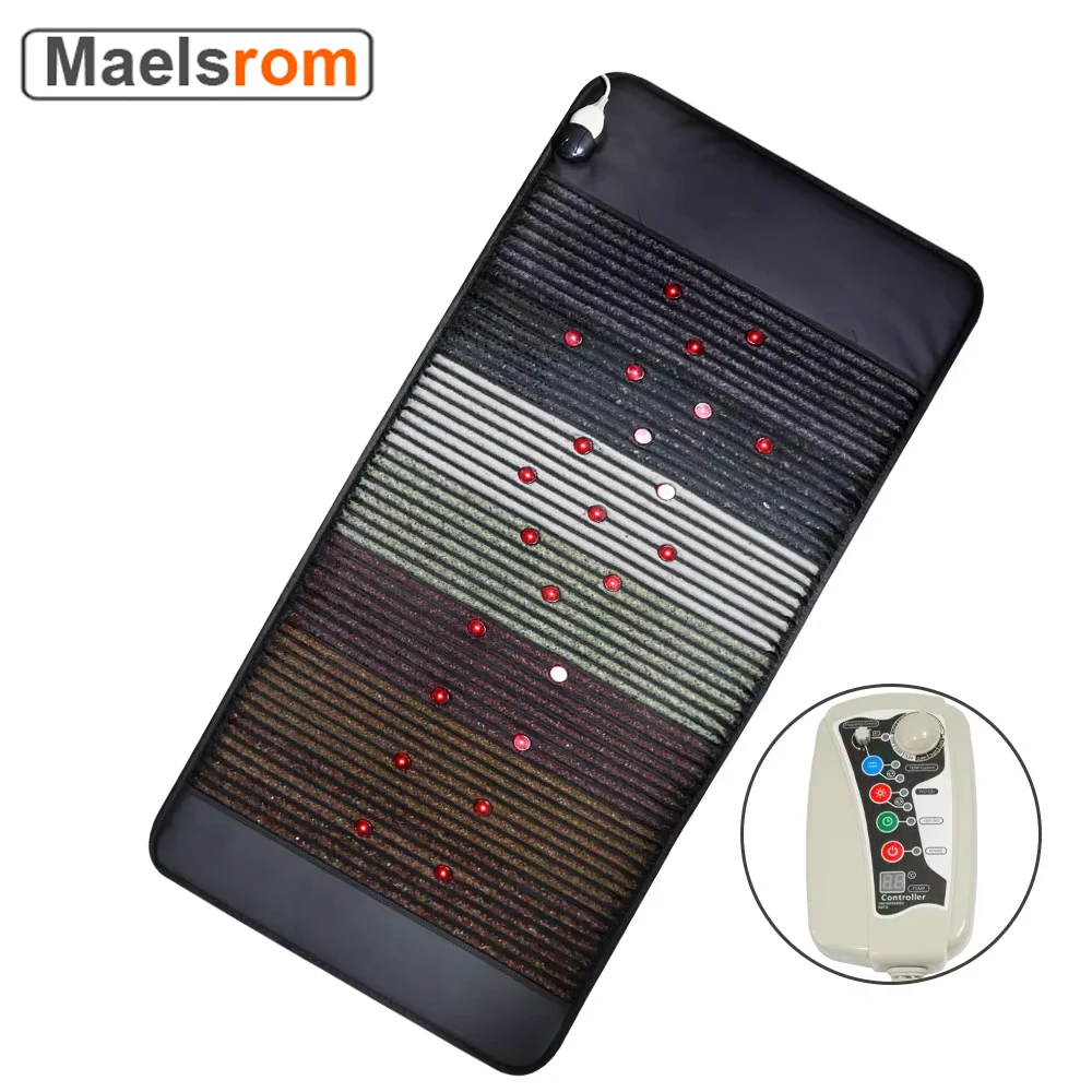 190*80 CM Electric Full Body Massage Dark Rainbow Mat With Heating Pad Crystals And Gemstones PEMF Health Care Massager Product