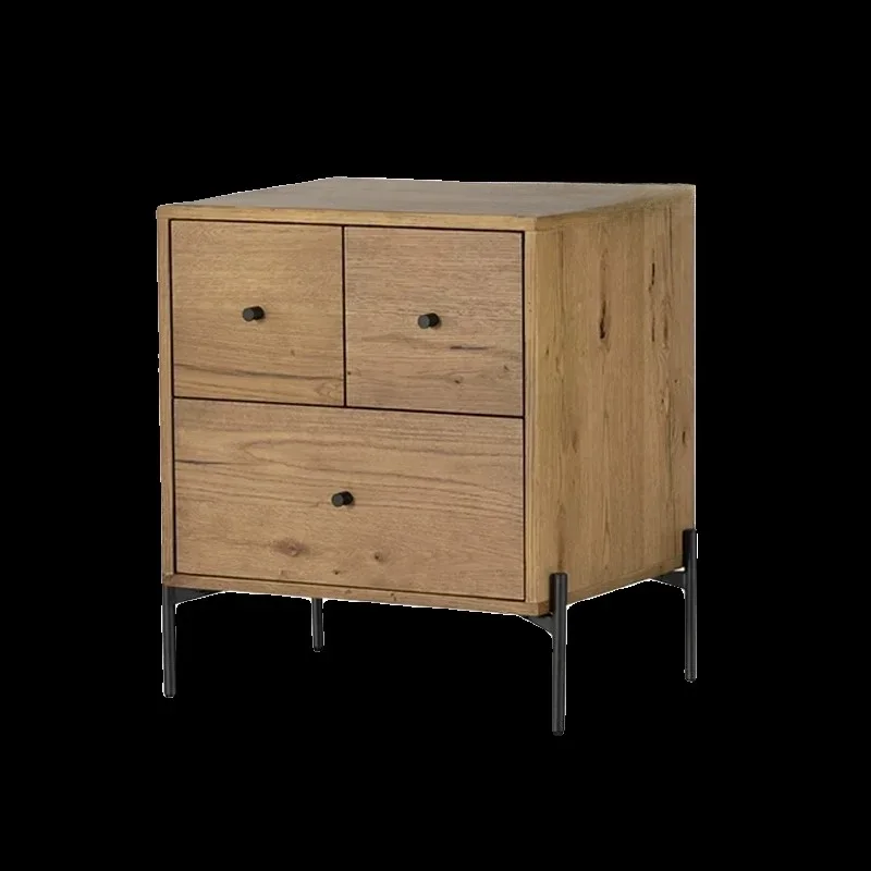 Y Retro solid wood bedside table, simple bedroom storage cabinet, light luxury customized  hotel locker