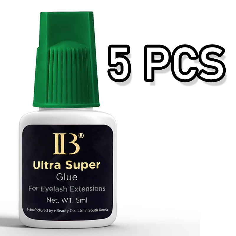 5 Bottles 5ml Korea IBeauty Ultra Super Glue for Eyelash Extensions Fast Drying IB Green Cap Lash Glue Makeup Tools Beauty Shop