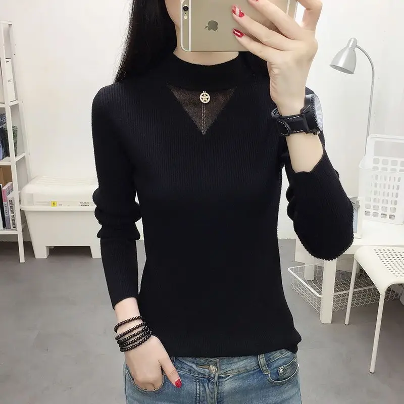 Simplicity Basic Off Shoulder Elegant Pullovers Autumn Winter Long Sleeve Slim Harajuku Sweaters Casual Fashion Women Clothing