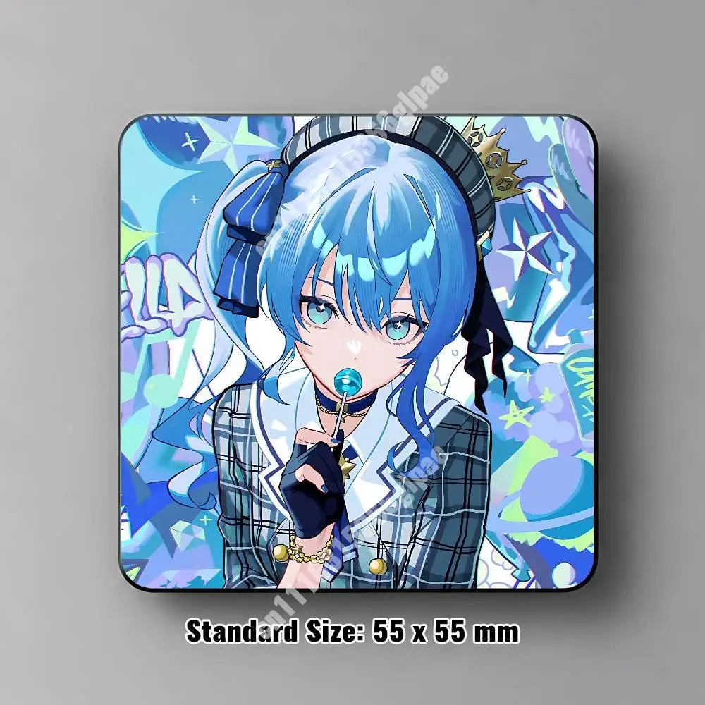 Hoshimachi Suisei H-Hololive Magnetic Sticker Reusable Fridge Decal for Metal Surfaces Magnet Marker