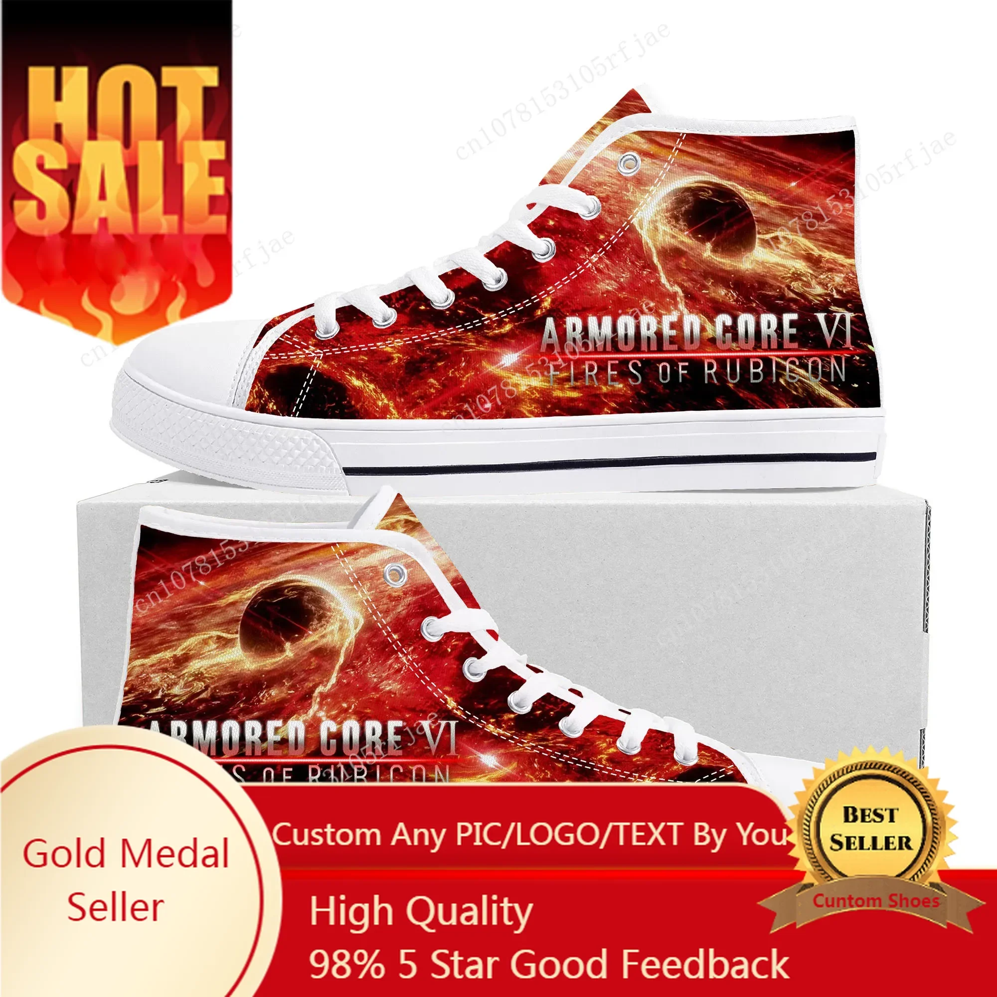 

Armored Core VI Fires of Rubicon High Top Sneakers Cartoon Game Mens Womens High Quality Canvas Shoes Casual Tailor Made Sneaker