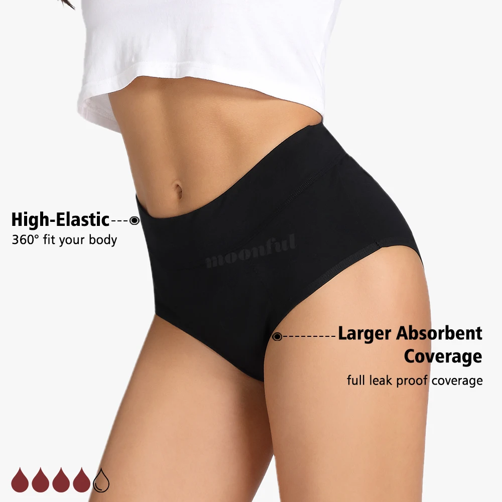 3 PCS Cotton Menstrual Panties Women Lot Leak Proof Period Underwear Heavy Flow 4 Layer Menstrual Cycle Absorbent Underwear Pack