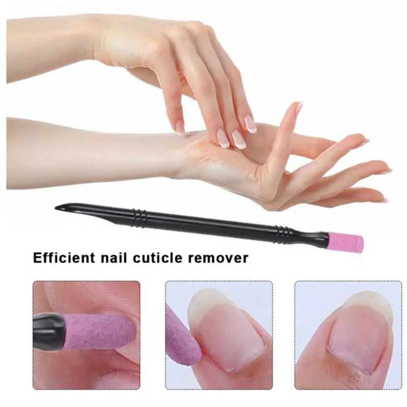 Dubbelzijdig Kwarts Nagel Nagelriem Hangnagels Verwijderaar Dode Huid Pusher Trimmer Manicure Nail Art Tool Slijpstangen Gereedschap